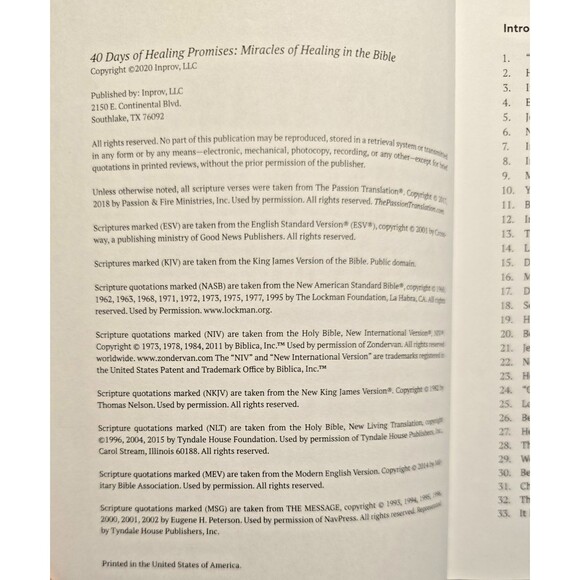 40 Days Of Healing Promises 2020 Life Outreach International hardcover Book - Picture 2 of 8